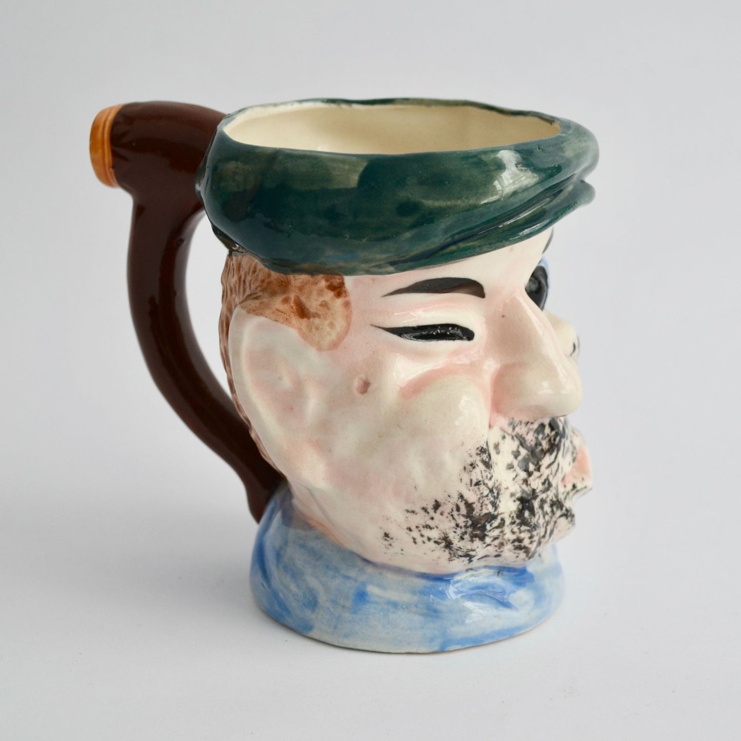 Vintage Japan Pirate Head Mug Face Stein Winking Eye Patch Ceramic 1950s