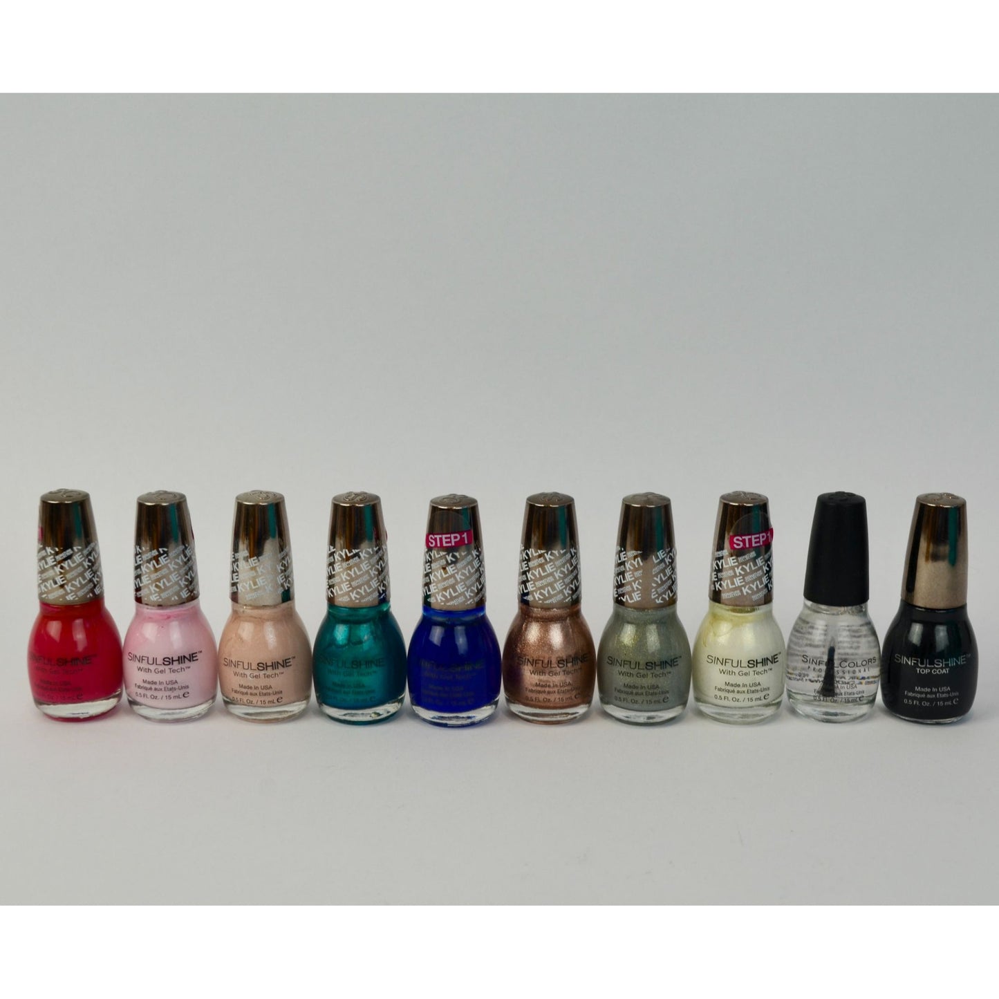 Sinful Colors SinfulShine King Kylie Nail Polishes Lot of 10 NEW