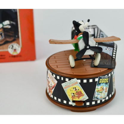 Vintage Disney Enesco “Plane Crazy” Mickey Mouse Musical Figurine w/ Box 1992