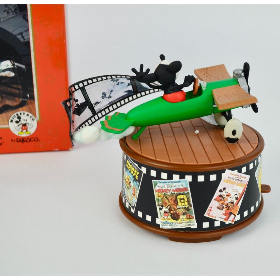 Vintage Disney Enesco “Plane Crazy” Mickey Mouse Musical Figurine w/ Box 1992
