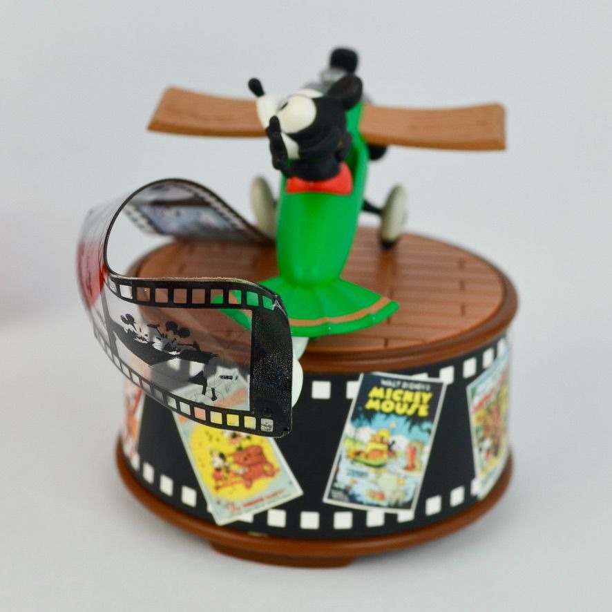 Vintage Disney Enesco “Plane Crazy” Mickey Mouse Musical Figurine w/ Box 1992