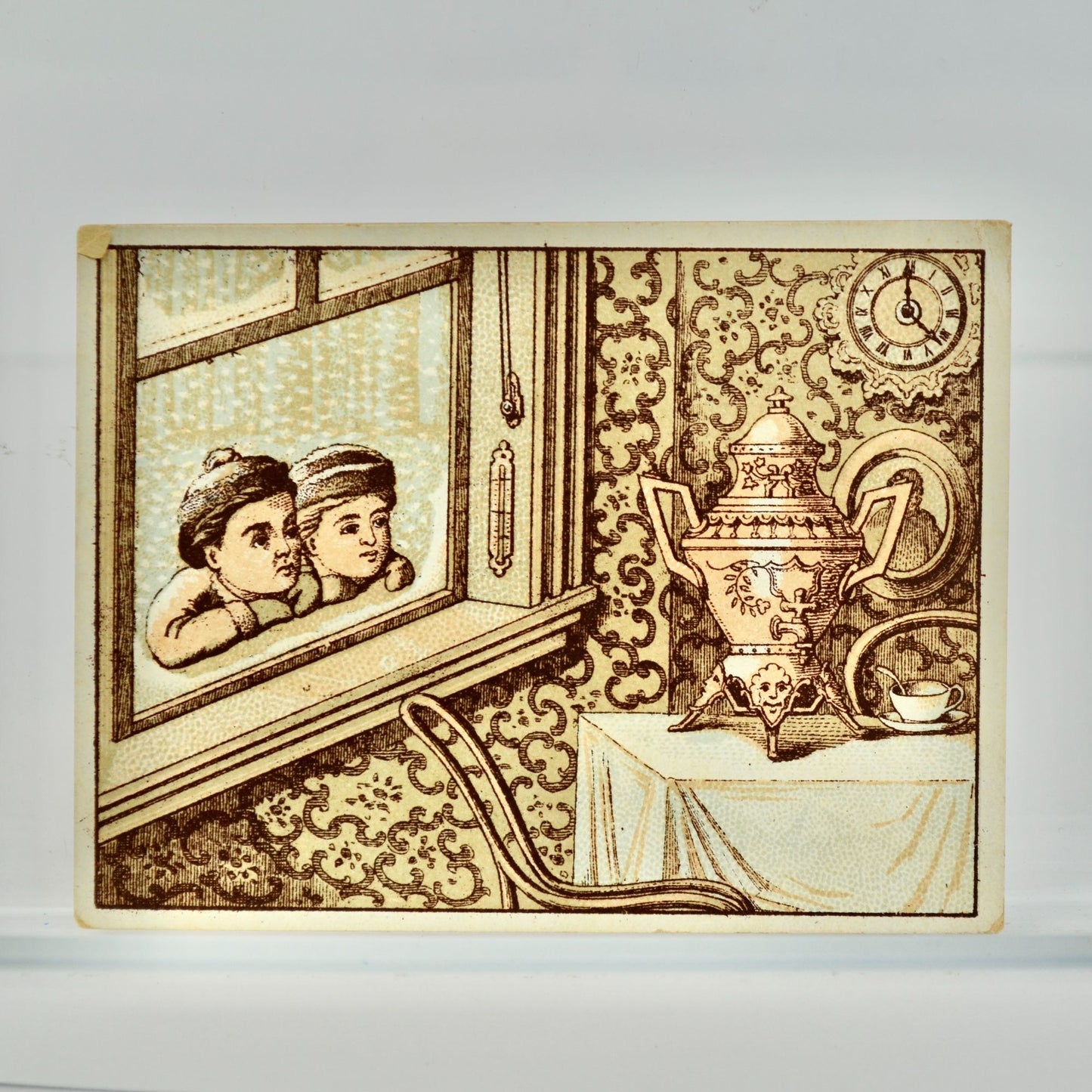 Dilworth's Coffee Antique Victorian Trading Trade Card Boys Window