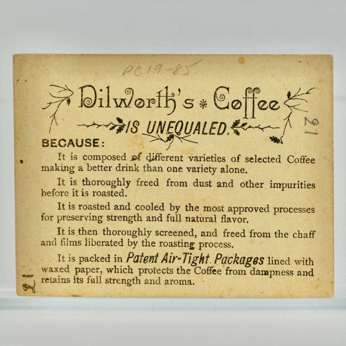 Dilworth's Coffee Antique Victorian Trading Trade Card Boys Window