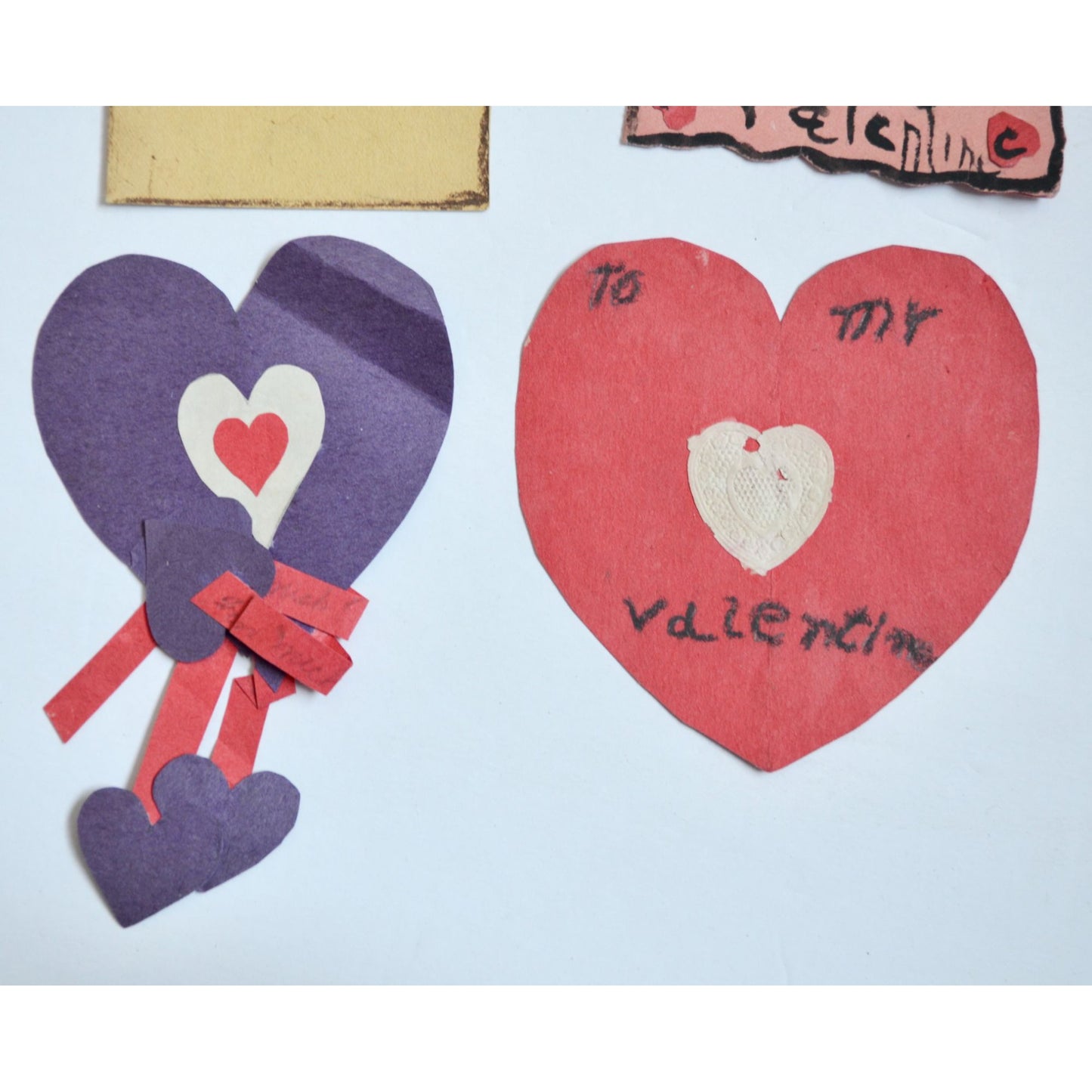 1930s Vintage HANDMADE OOAK Valentine Cards Unique Lot #4