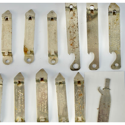 Lot 20 Vintage Beer Bottle Openers Grain Belt Pabst Blue Ribbon Hamm's Schmidt