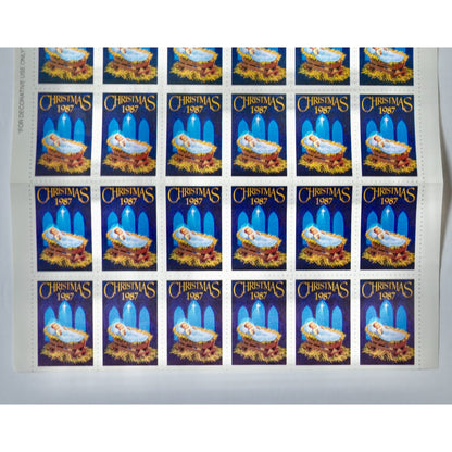 Guideposts 1987 Christmas Stamps Full Sheet of 30