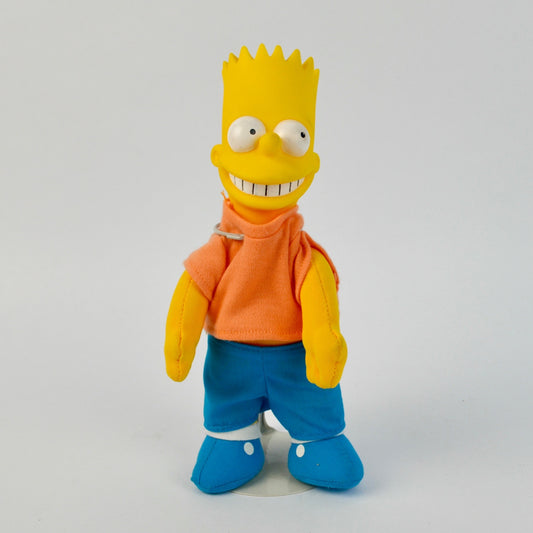 Vintage Bart Simpson Plush Figurine 1990s 8.5" Tall Collectible With Orange Shirt & Blue Pants
