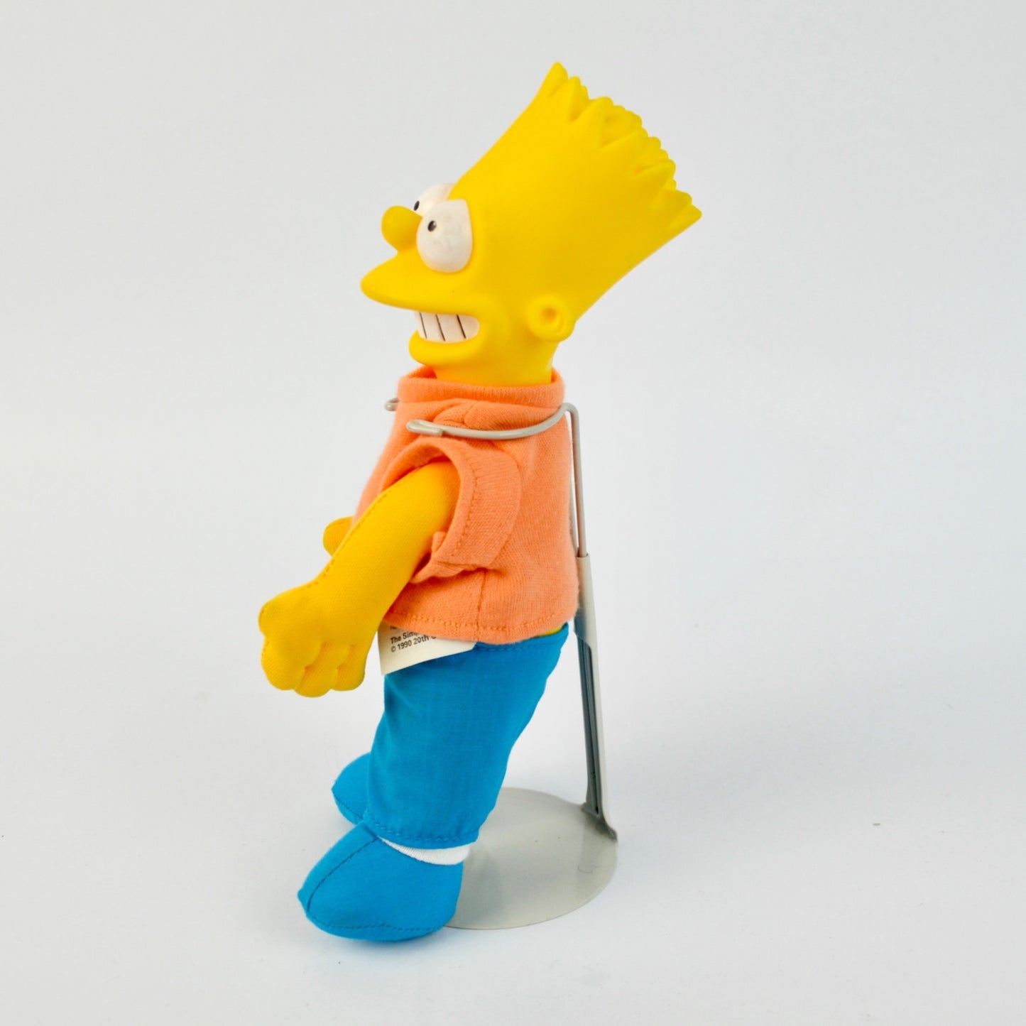 Vintage Bart Simpson Plush Figurine 1990s 8.5" Tall Collectible With Orange Shirt & Blue Pants