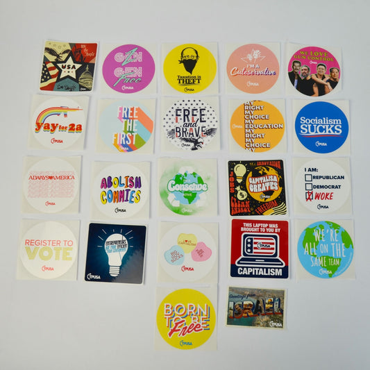 TPUSA Charlie Kirk Stickers Lot of 22 NEW No Duplicates