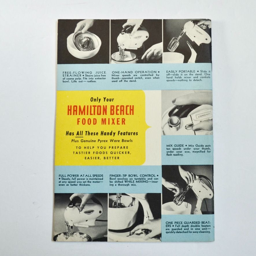 1948 Hamilton Beach Food Mixer Instructions and Tested Recipes Book Vintage