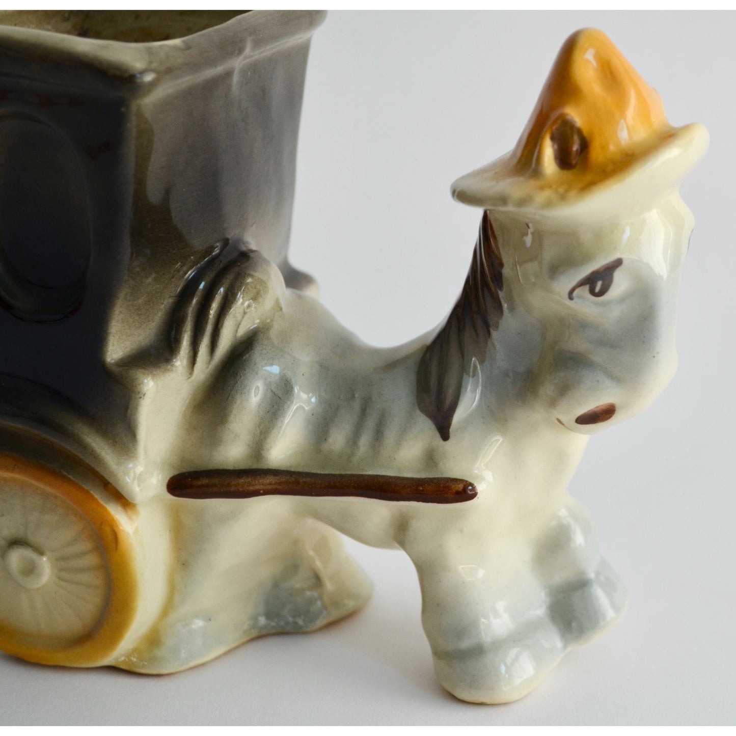 Shawnee Pottery Donkey Pulling Cart Planter Vintage #709