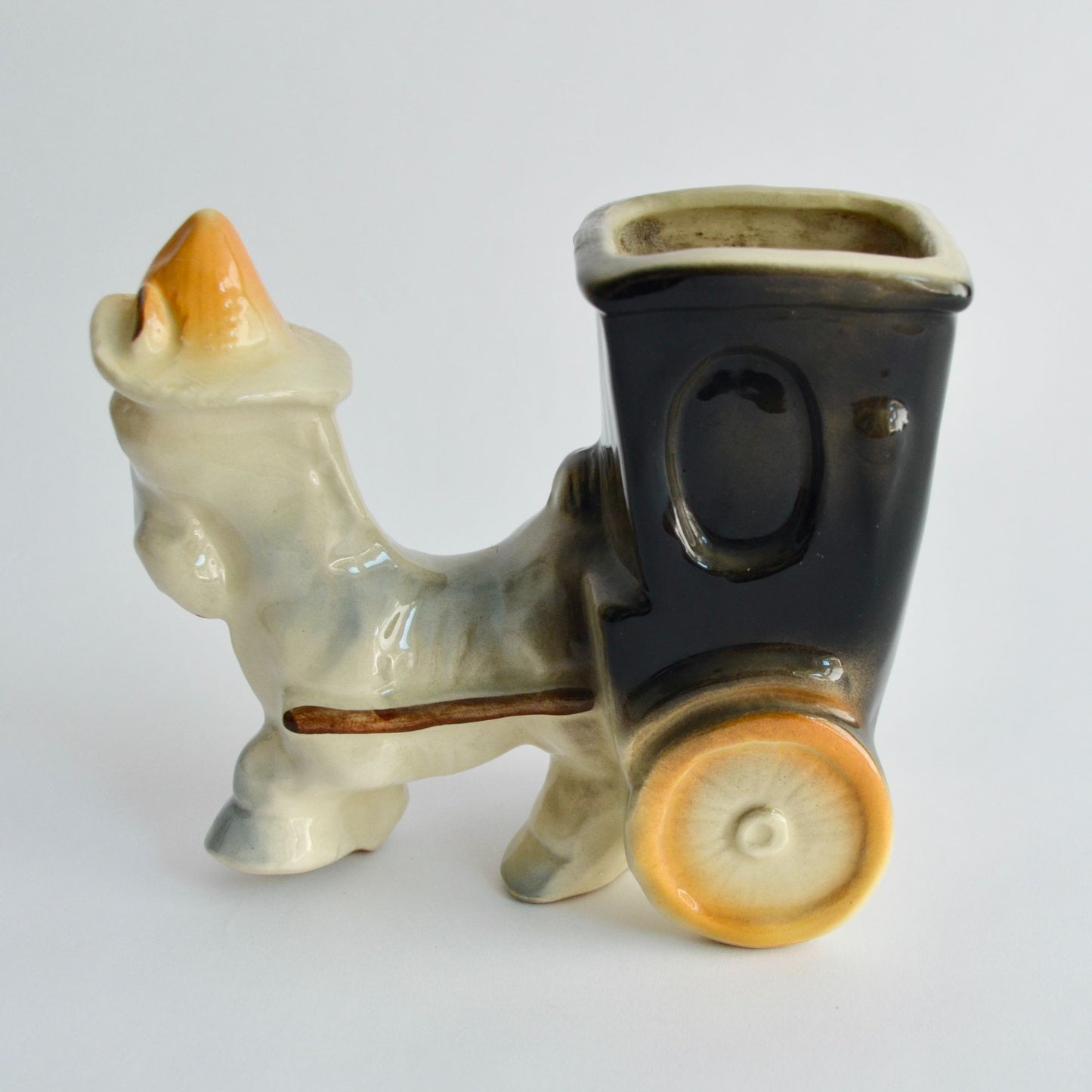 Shawnee Pottery Donkey Pulling Cart Planter Vintage #709