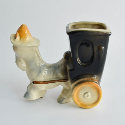 Shawnee Pottery Donkey Pulling Cart Planter Vintage #709