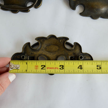 Lot of 5 Brass Bat Wing Drawer Pull Handles Chippendale Bail Pull 3"