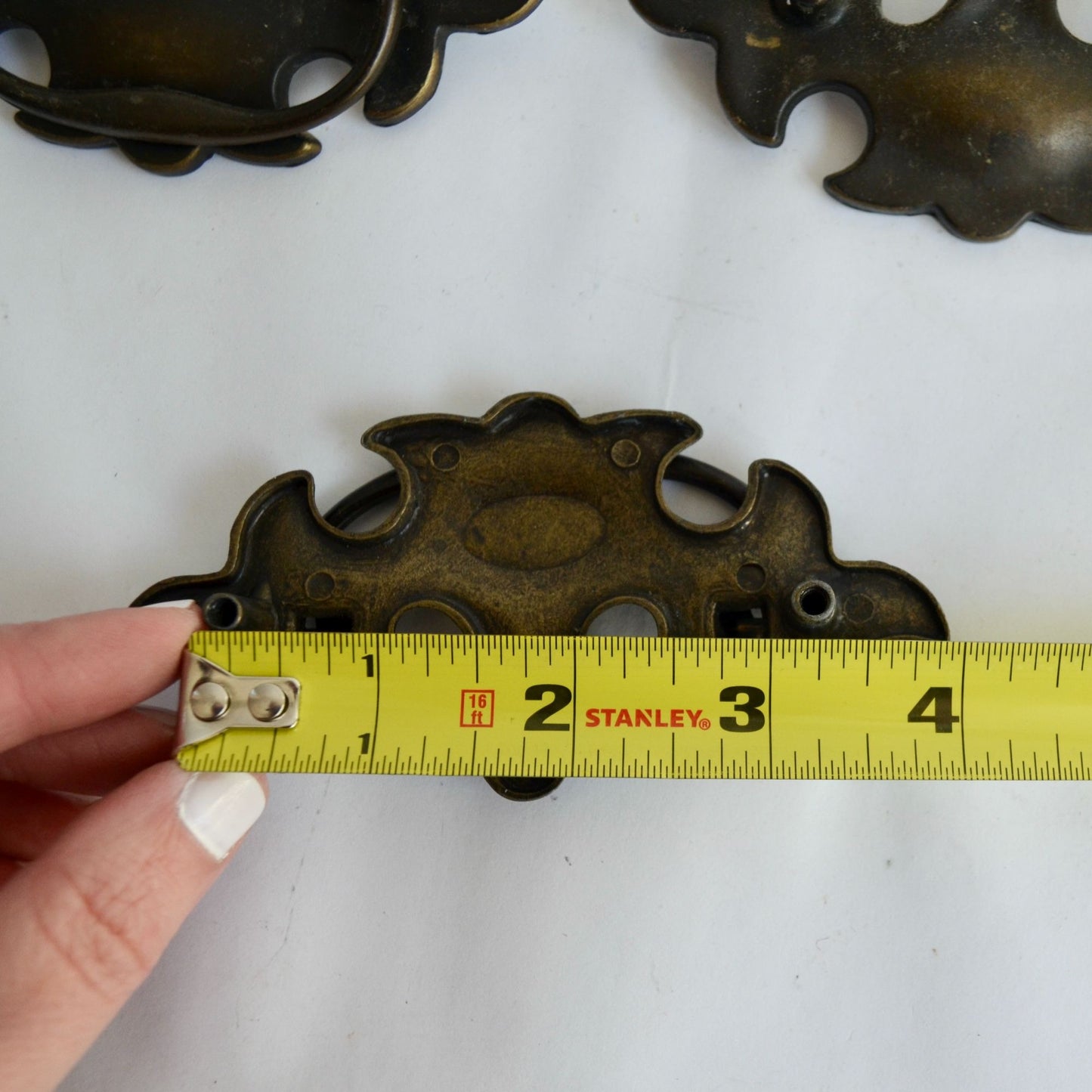 Lot of 5 Brass Bat Wing Drawer Pull Handles Chippendale Bail Pull 3"