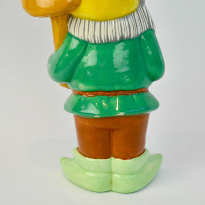 Handpainted Ceramic Gnome with Mushroom 2007 9.5"