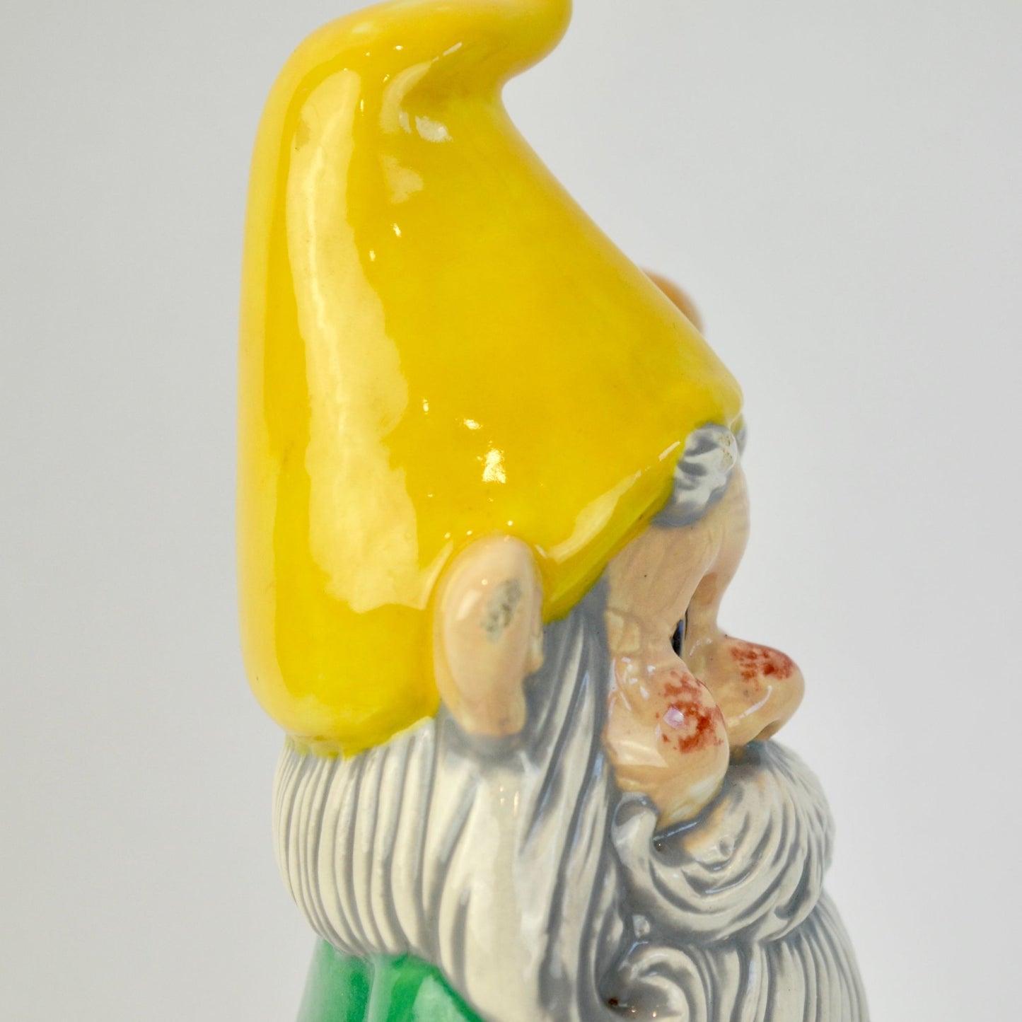 Handpainted Ceramic Gnome with Mushroom 2007 9.5"