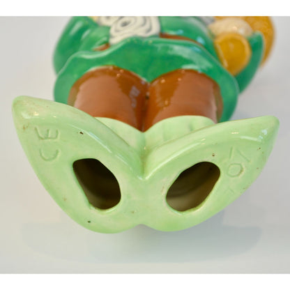 Handpainted Ceramic Gnome with Mushroom 2007 9.5"