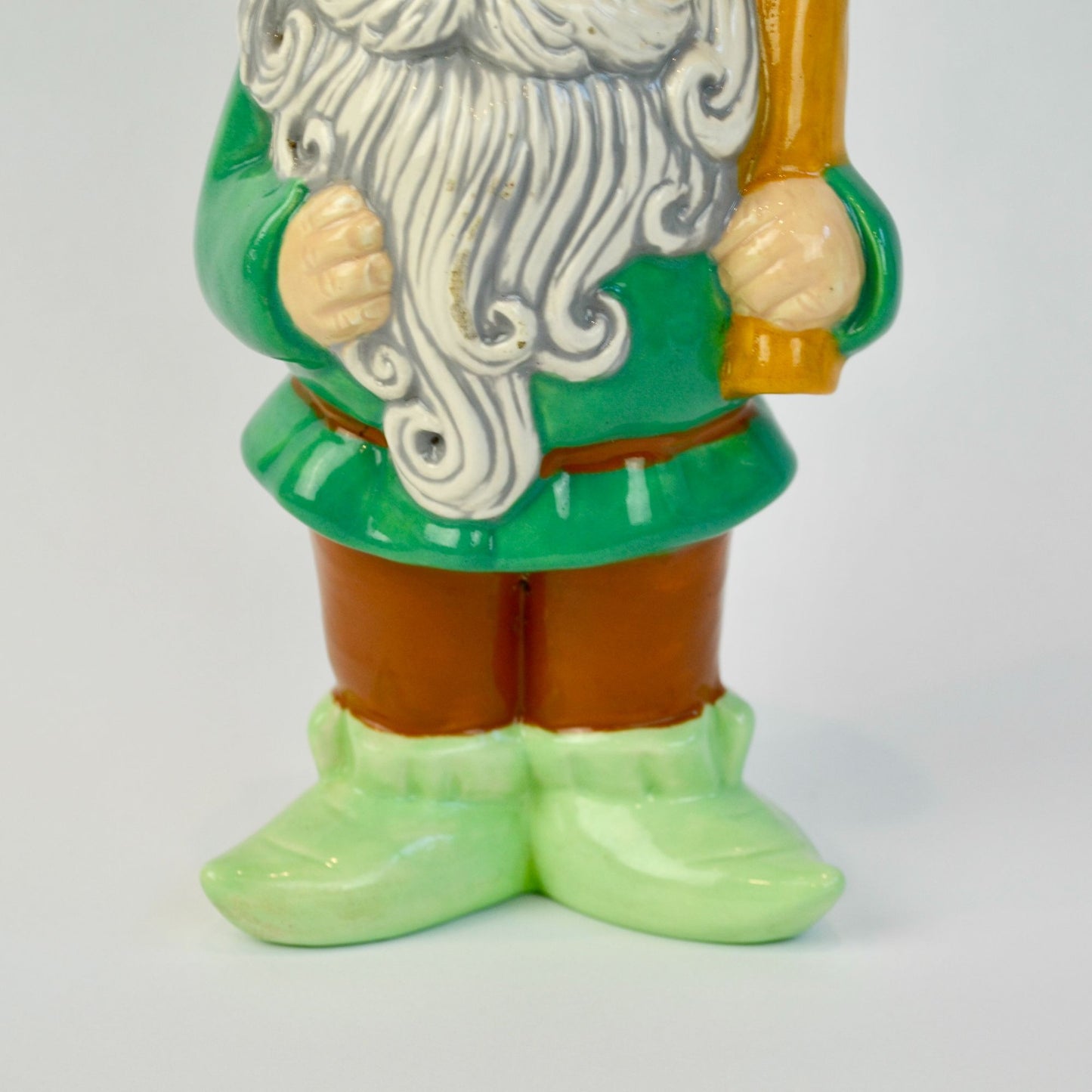 Handpainted Ceramic Gnome with Mushroom 2007 9.5"