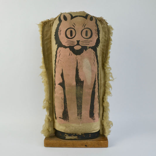 Vintage 1930s Era Carnival Knock Down Punk Cat Folk Art