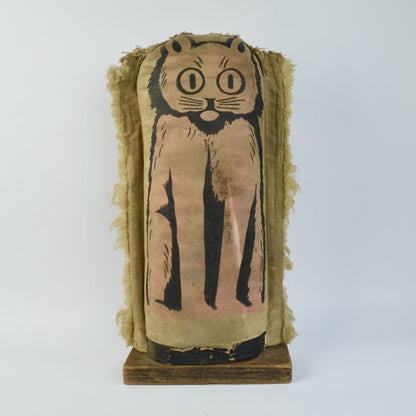 Vintage 1930s Era Carnival Knock Down Punk Cat Folk Art