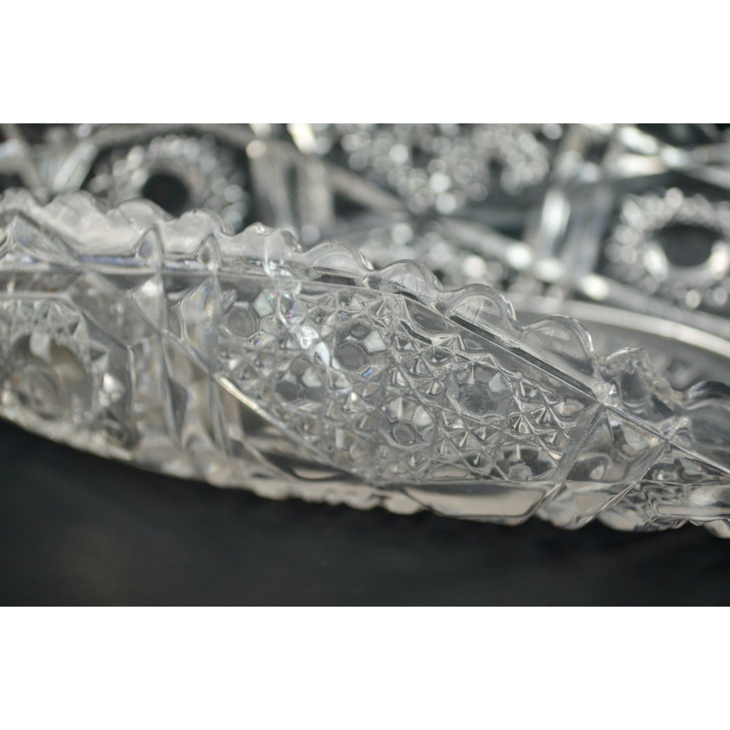 Relish Pickle Dish Fentec EAPG Clear Cut The Globe Furniture & Carpet Co. Advertising