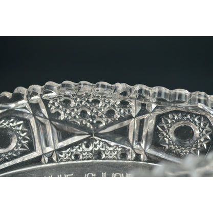 Relish Pickle Dish Fentec EAPG Clear Cut The Globe Furniture & Carpet Co. Advertising