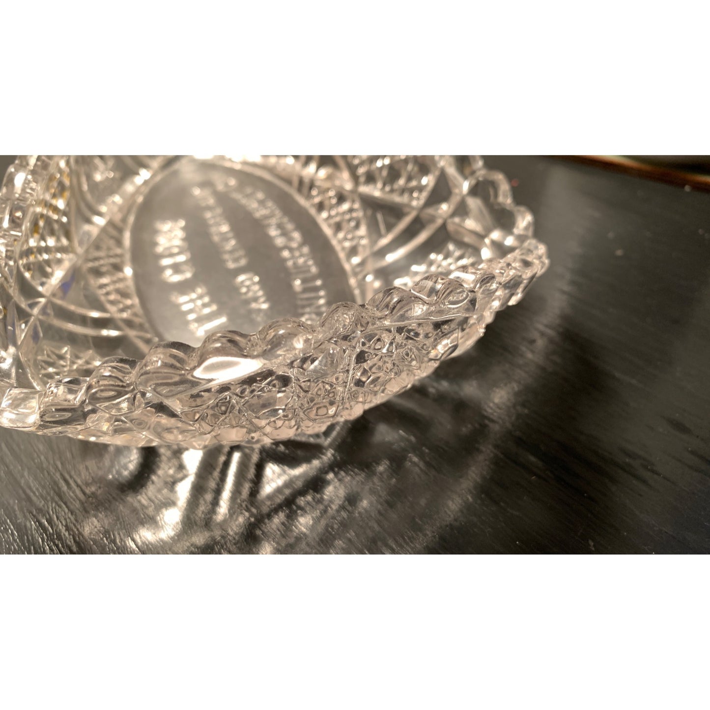 Relish Pickle Dish Fentec EAPG Clear Cut The Globe Furniture & Carpet Co. Advertising
