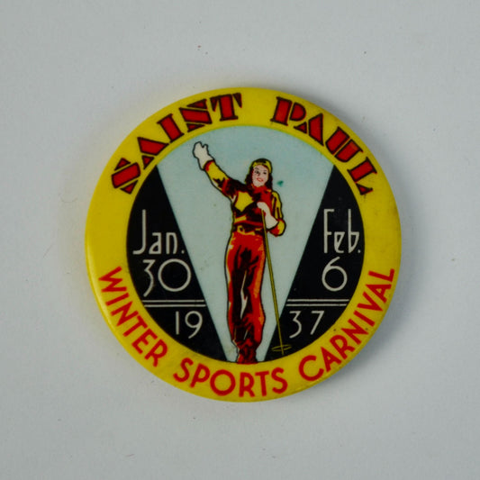 1937 Saint St Paul Minnesota Winter Sports Carnival Pin Button