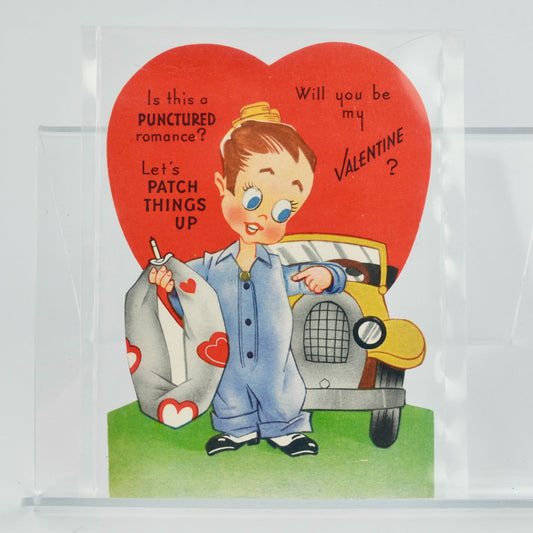 Vintage Let's Patch Things Up Mechanical Valentine Card