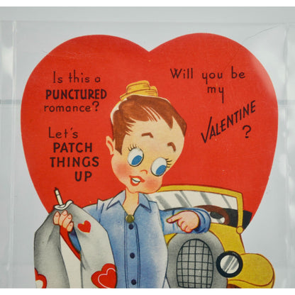 Vintage Let's Patch Things Up Mechanical Valentine Card