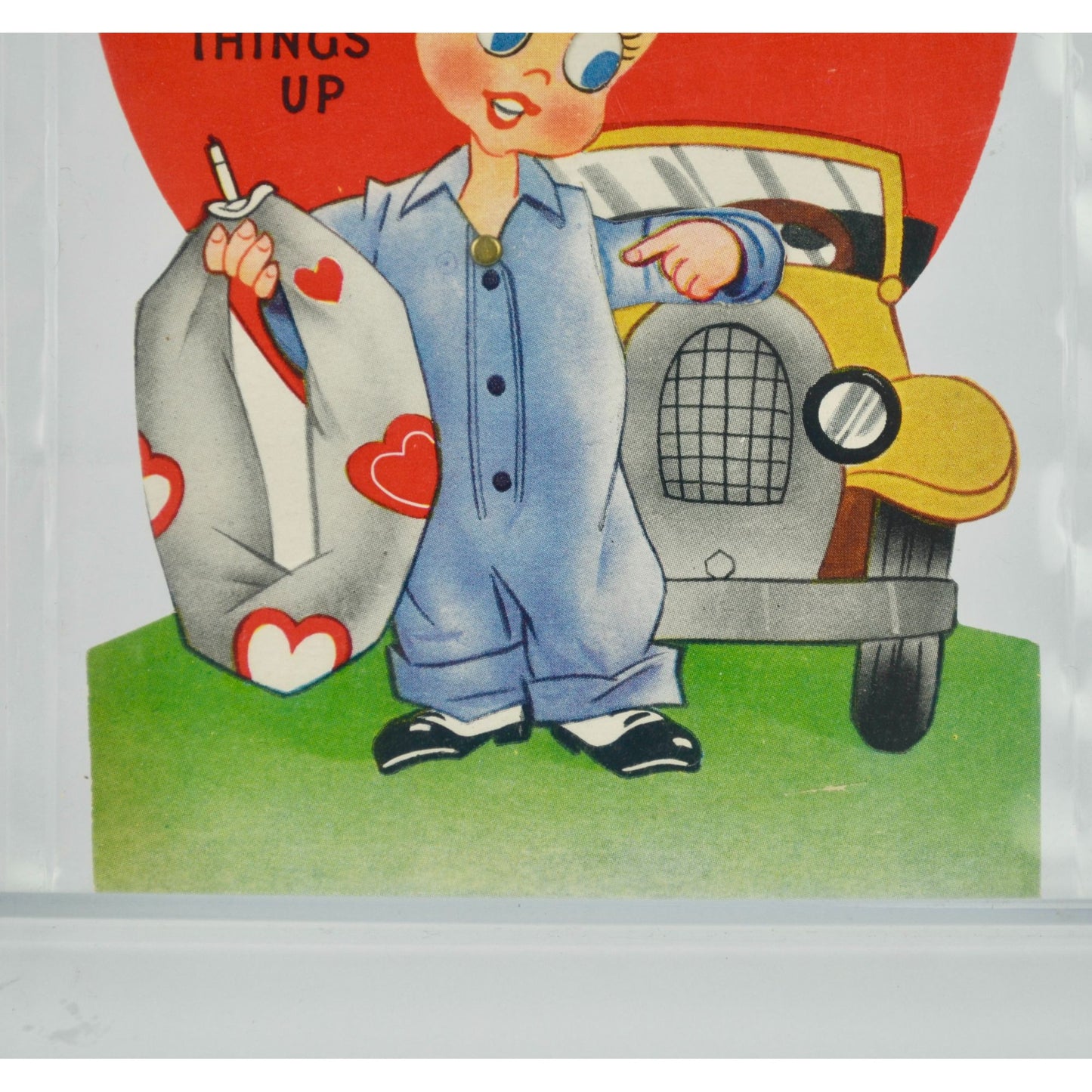 Vintage Let's Patch Things Up Mechanical Valentine Card