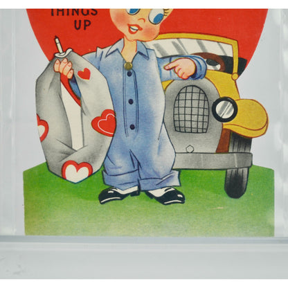 Vintage Let's Patch Things Up Mechanical Valentine Card