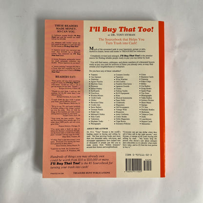 I'll Buy That Too Dr. Tony Hyman Vintage Reselling How-To Book Softcover