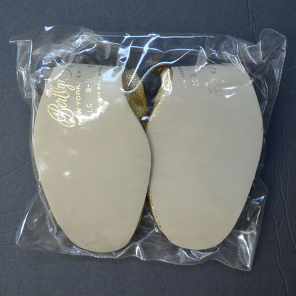 Bertlyn Gold Bow Folding Ballet Flats NEW NOS Never Worn