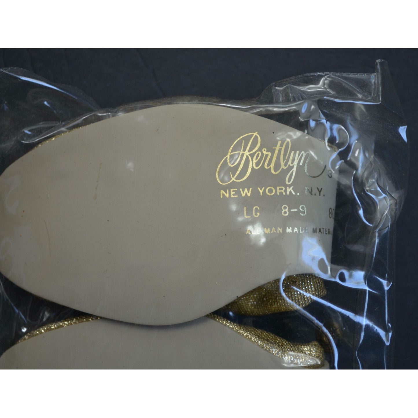 Bertlyn Gold Bow Folding Ballet Flats NEW NOS Never Worn