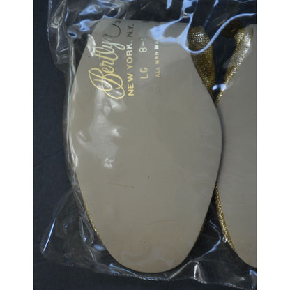 Bertlyn Gold Bow Folding Ballet Flats NEW NOS Never Worn