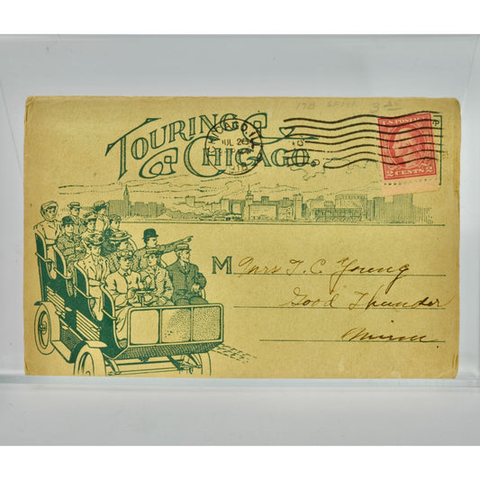 Antique Touring Chicago Postcard Photograph Folder Dated 1918