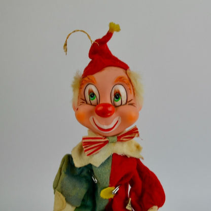 Vintage Kamar Robaire Clown Doll Rubber Felt 1960s