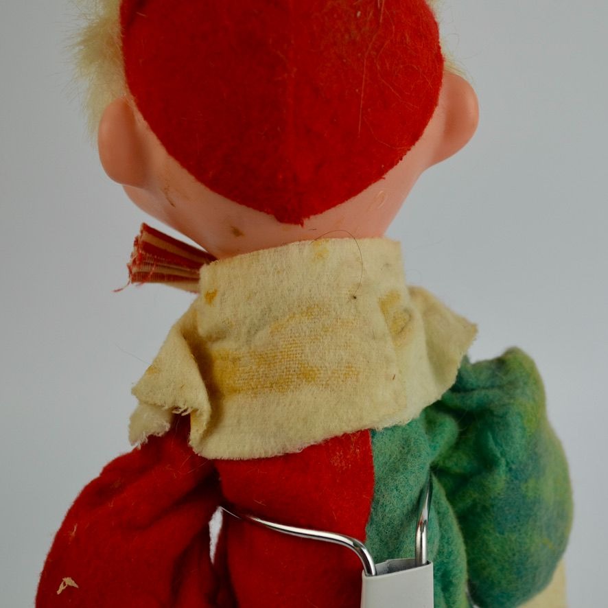 Vintage Kamar Robaire Clown Doll Rubber Felt 1960s