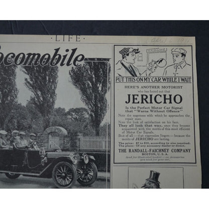 Antique 1911 Life Magazine Advertisement Hudson Motor Car Co. & Locomobile