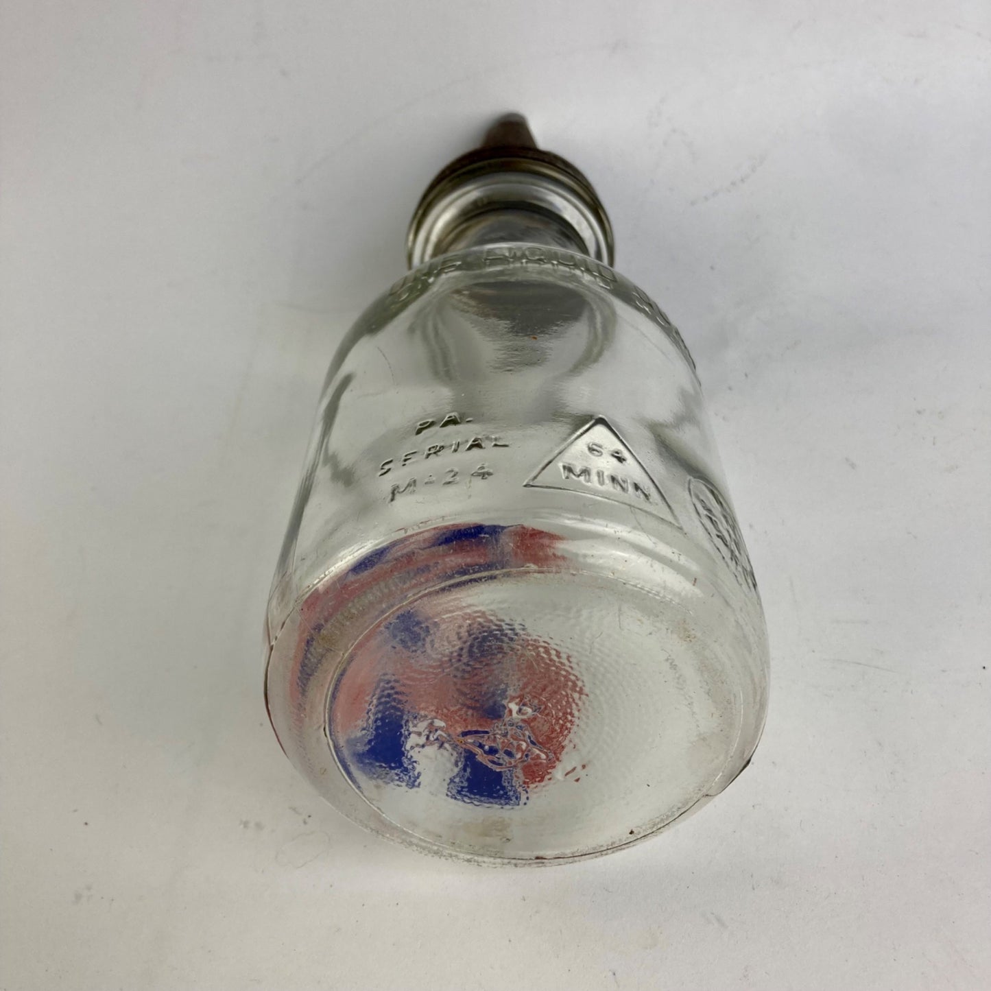 Vintage Glass Huffman Mfg Oil Bottle 1 Quart w/ Spout DAYTON, OH