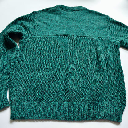 Vintage 90s 100% Cotton Teal Blue Green Crewneck Sweater Boathouse Row Men's Large