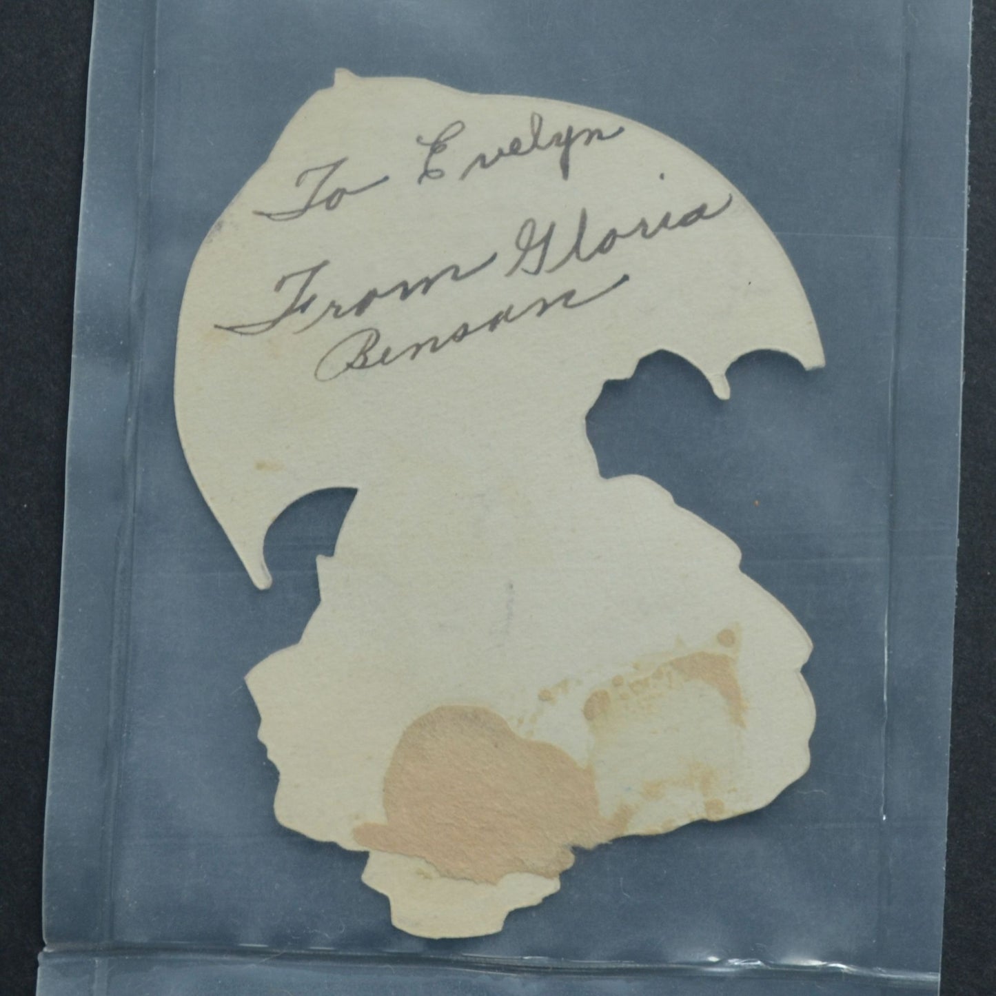 Vintage Valentine Card Boy Girl Umbrella To My