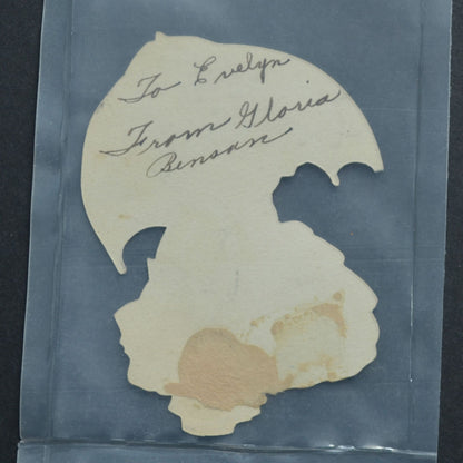 Vintage Valentine Card Boy Girl Umbrella To My