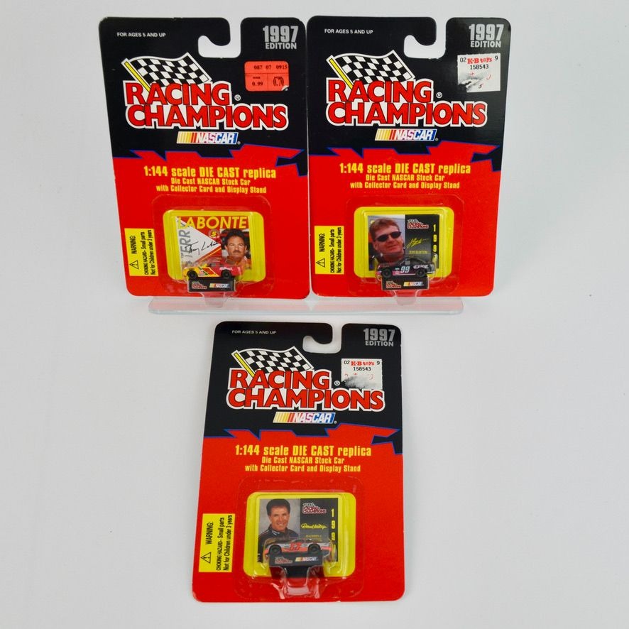 Racing Champions Nascar 1:144 Die Cast Replica Stock Cars Lot of 3 1997