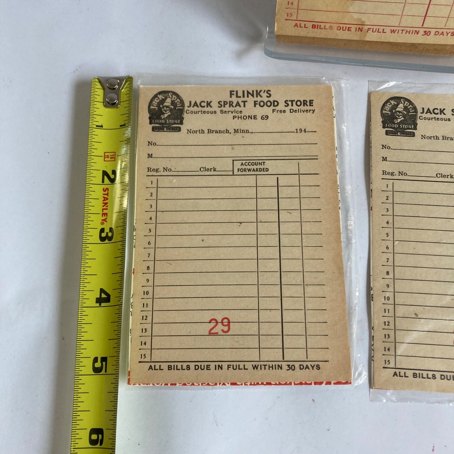 Lot Vintage 1940's Flink's Jack Sprat Food Store Invoice Book Receipt Ledger Ad