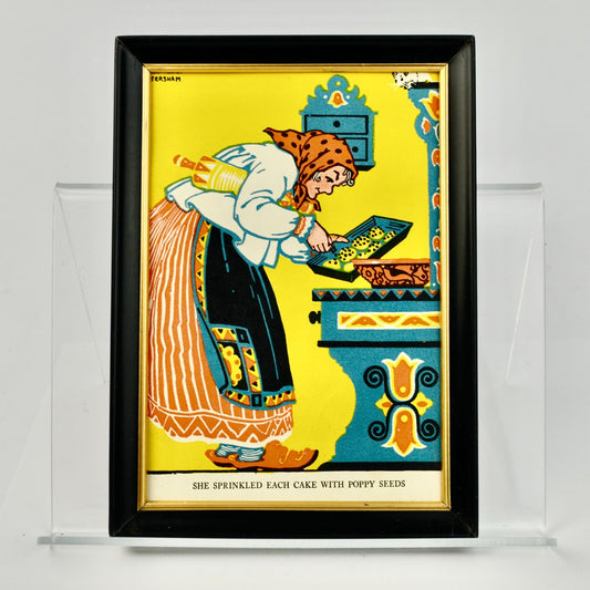 Vintage Print Woman Baking Poppyseed Cakes Framed