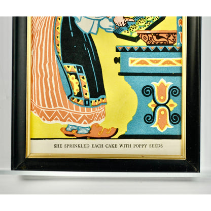 Vintage Print Woman Baking Poppyseed Cakes Framed