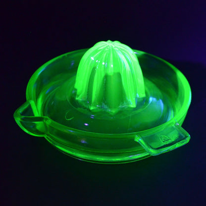 Federal Uranium Glass Citrus Reamer Juicer Vintage Glass Green Vaseline